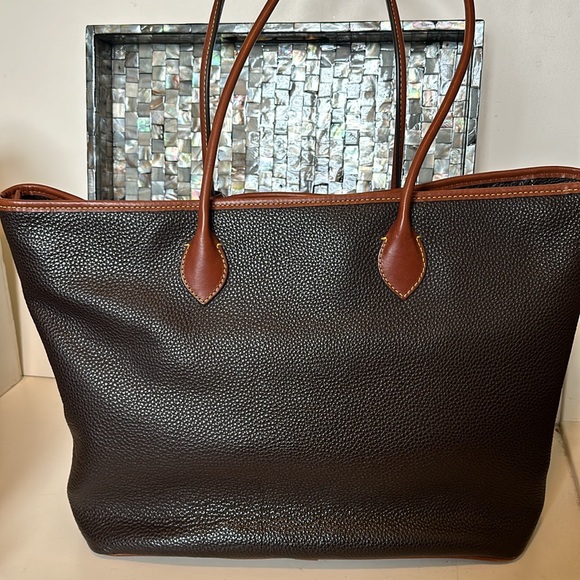 Dooney & Burke Large Pebbled Leather Tote Bag Brown - Picture 4 of 11